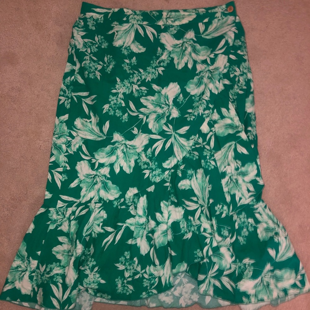 Zara Floral Midi Wrap Skirt